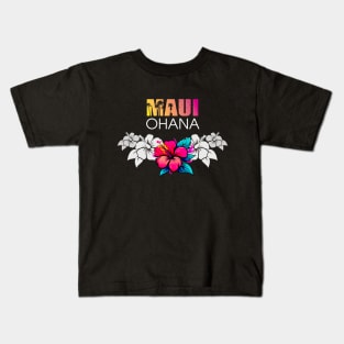 Maui Hawaii: Ohana (Family) on a Dark Background Kids T-Shirt